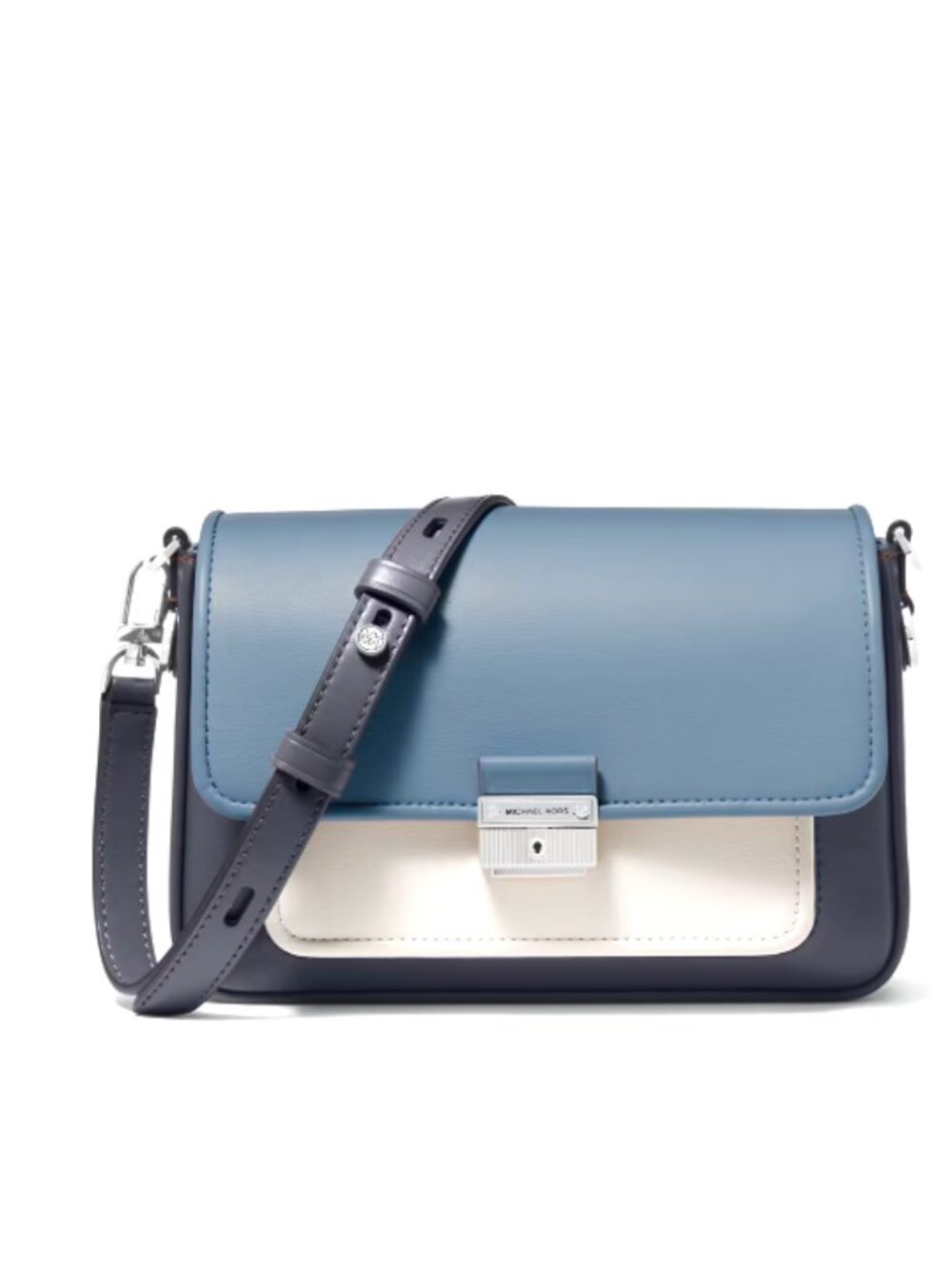Michael Kors Bradshaw Navy and Cream Leather Crossbody